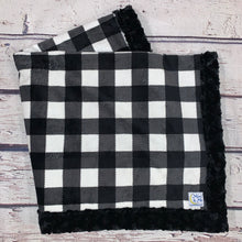 Load image into Gallery viewer, Mimi's Classic Blanket - Black/White Plaid