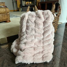 Load image into Gallery viewer, Faux Fur Ruched Throw Blanket
