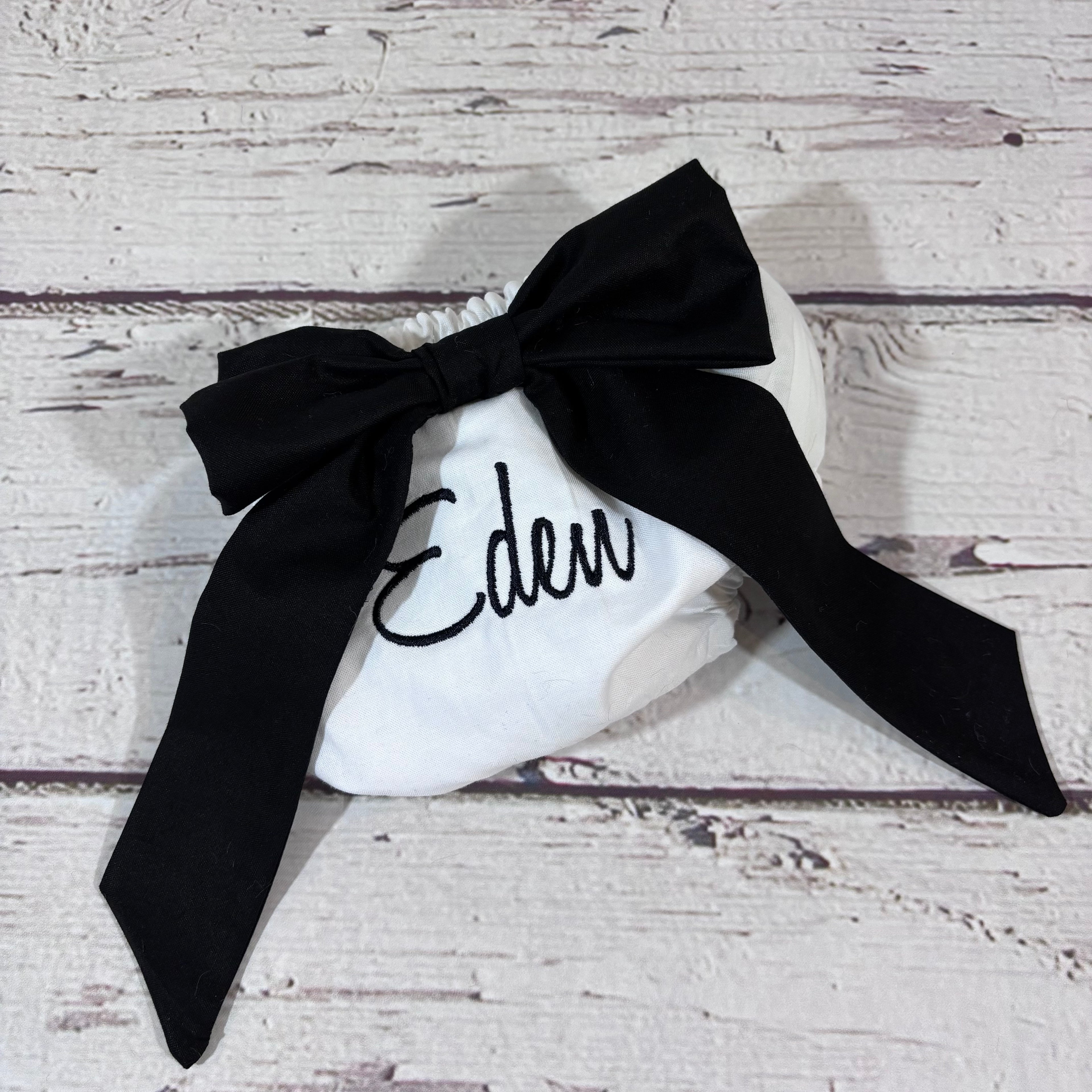 Big Bow Bloomers - White & Black Bow