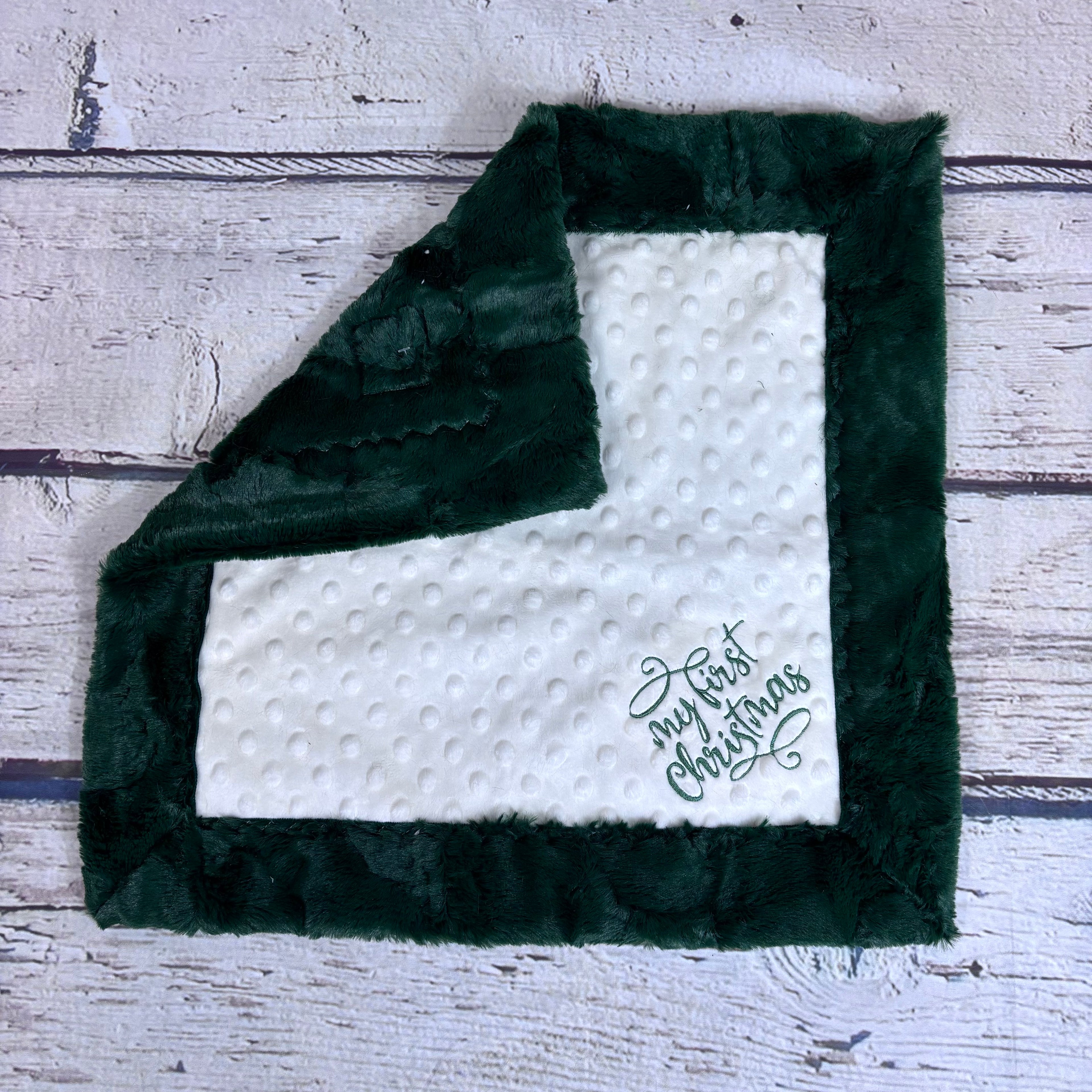 My First Christmas Blanket Set - Green & Ivory