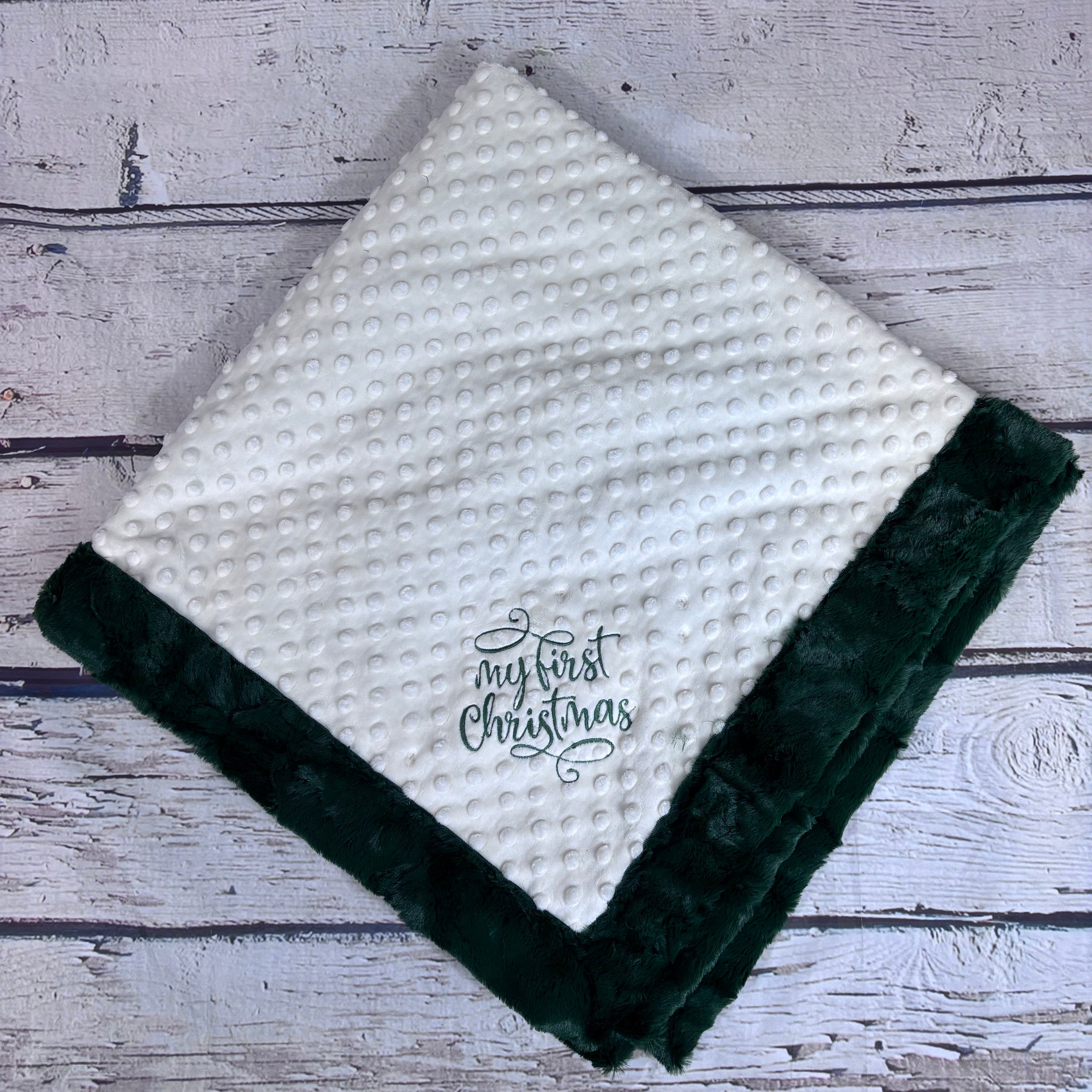 My First Christmas Blanket Set - Green & Ivory