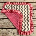 Lovey - Passion Pink & Gray Chevron with Ruffle
