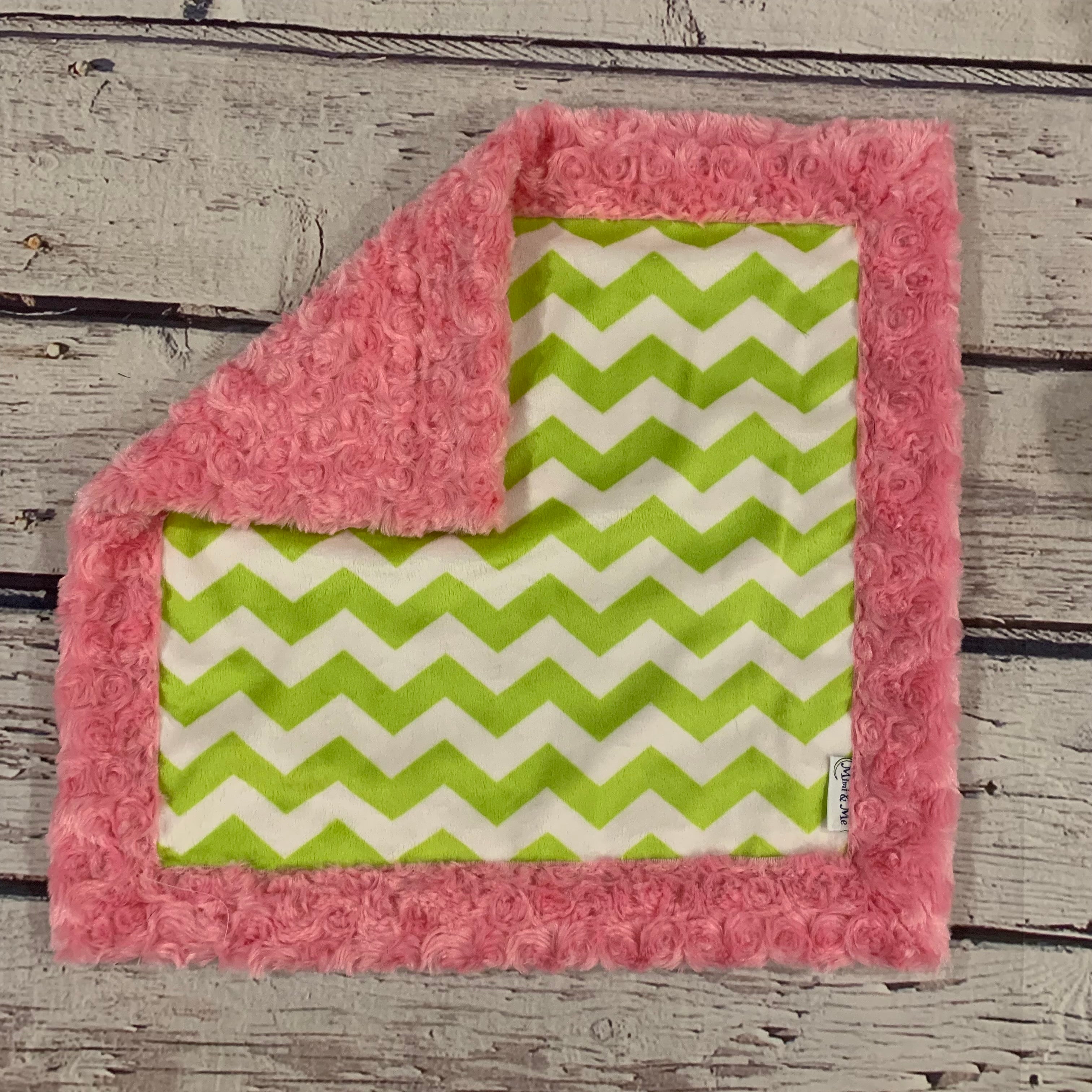 Mimi's Classic Lovey - Pink & Green Chevron