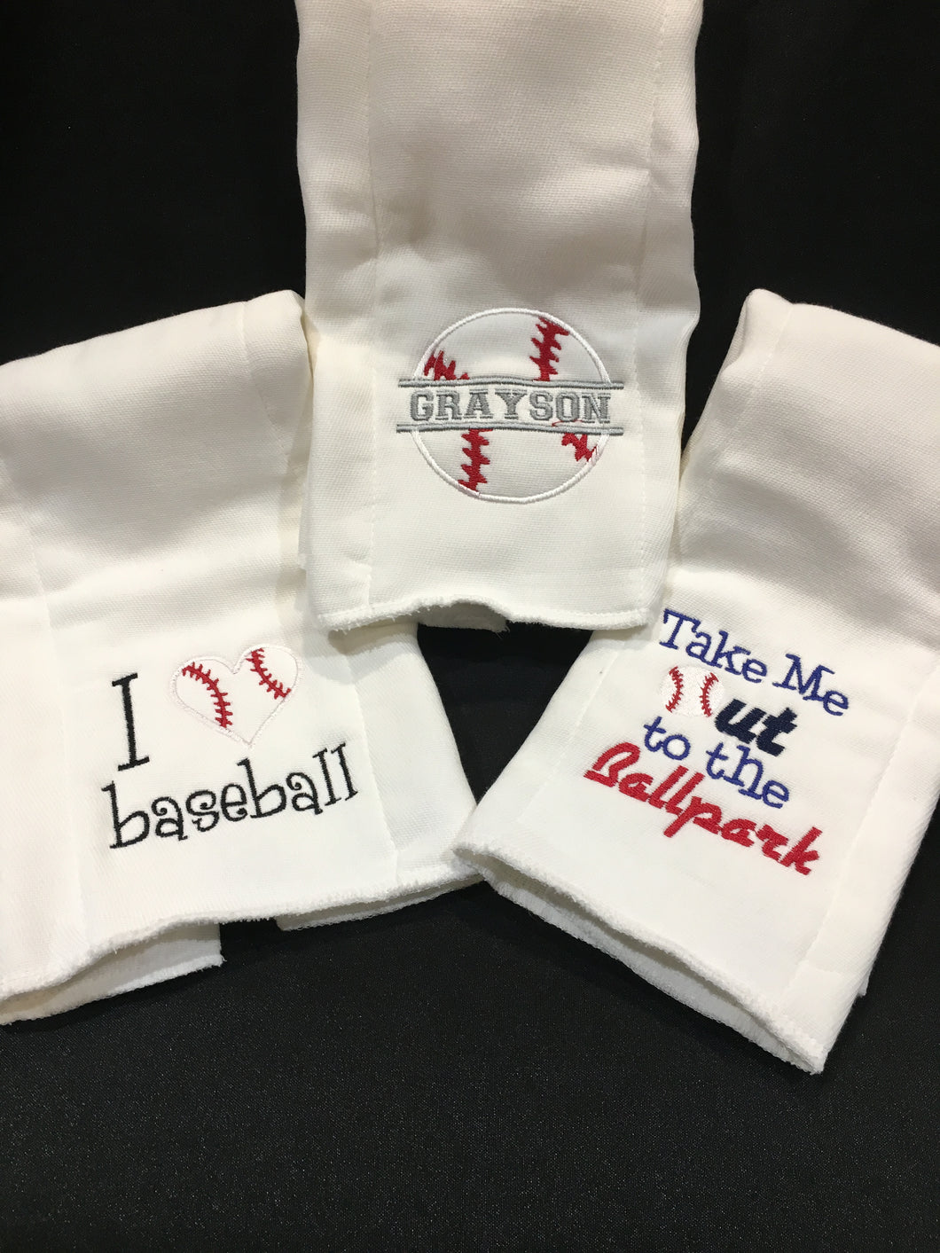 Baseball Burp Cloth Set