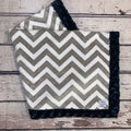 Mimi's Classic Blanket - Gray Chevron & Navy Plush
