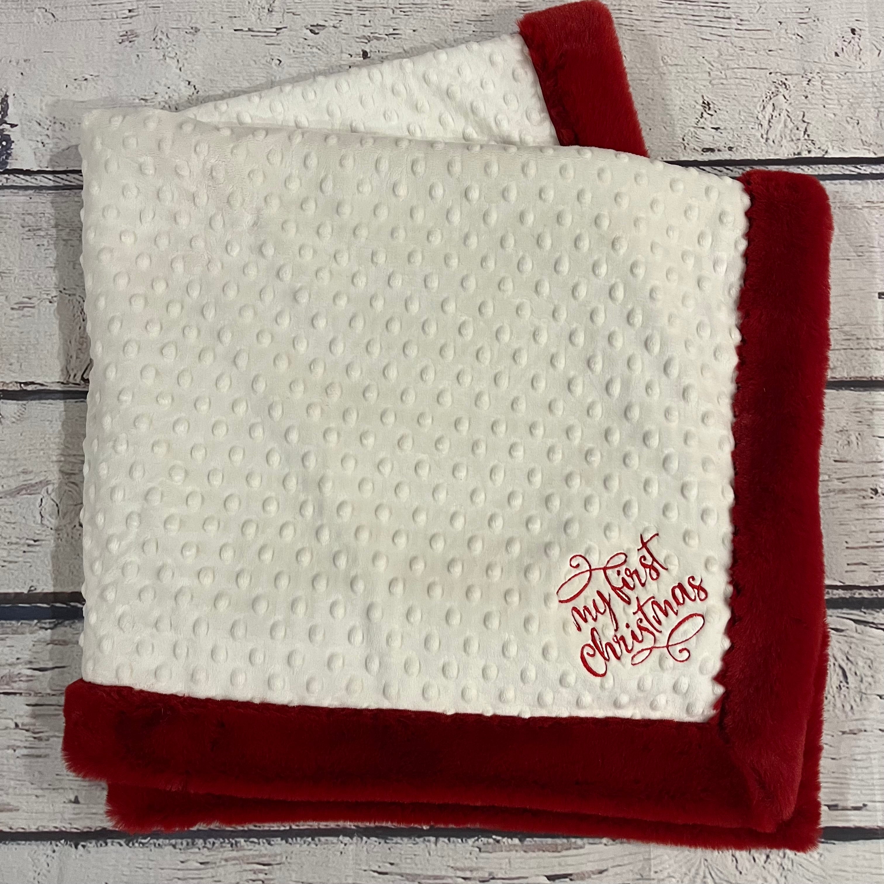 My First Christmas Blanket Set - Red & Ivory