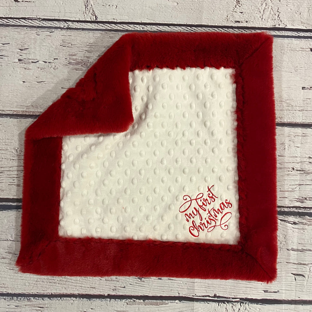 My First Christmas Blanket Set - Red & Ivory