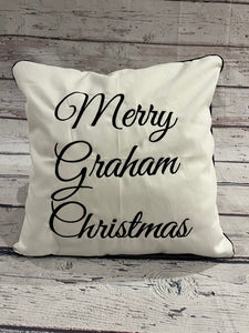Merry "Name" Christmas Pillow