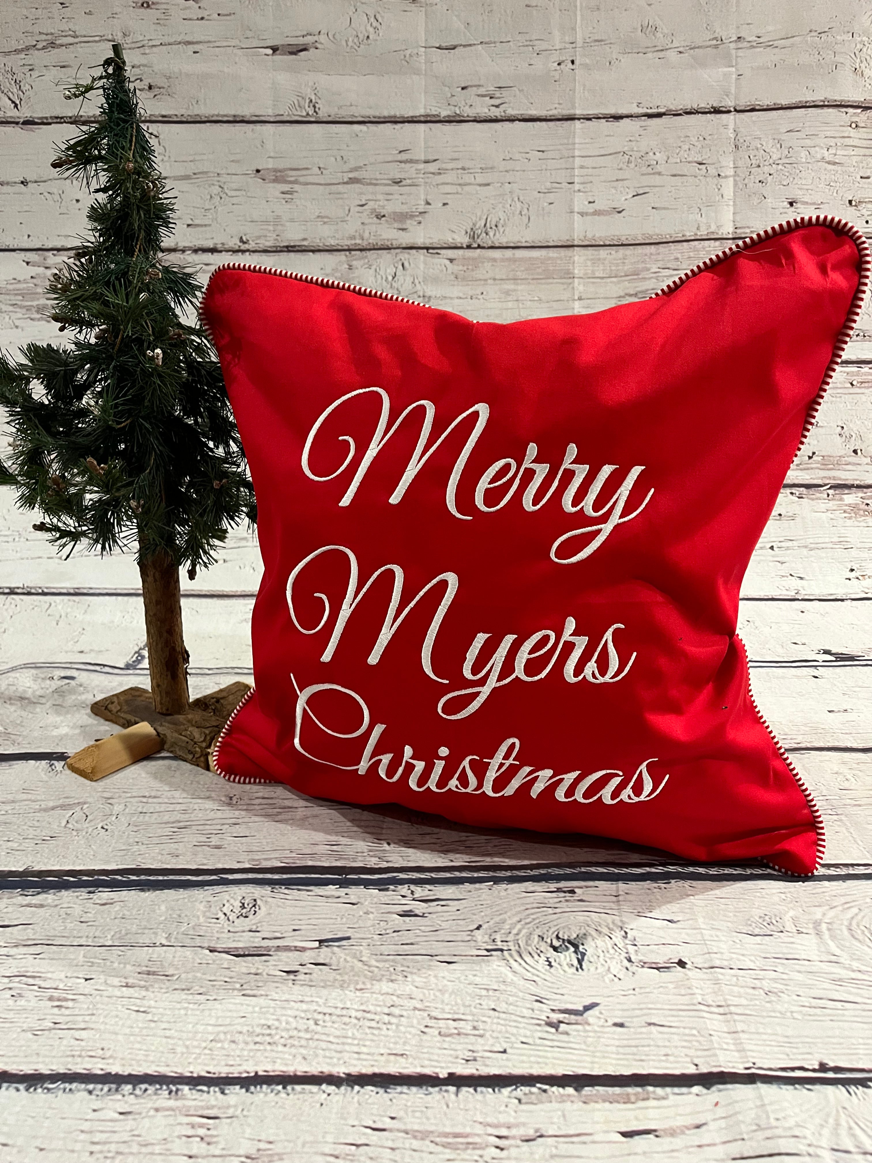 Merry "Name" Christmas Pillow