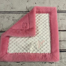 Load image into Gallery viewer, Pink &amp; White &quot;Love&quot; Mimi&#39;s Classic Blanket &amp; Lovey
