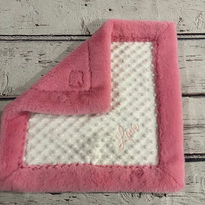 Pink & White "Love" Mimi's Classic Blanket & Lovey