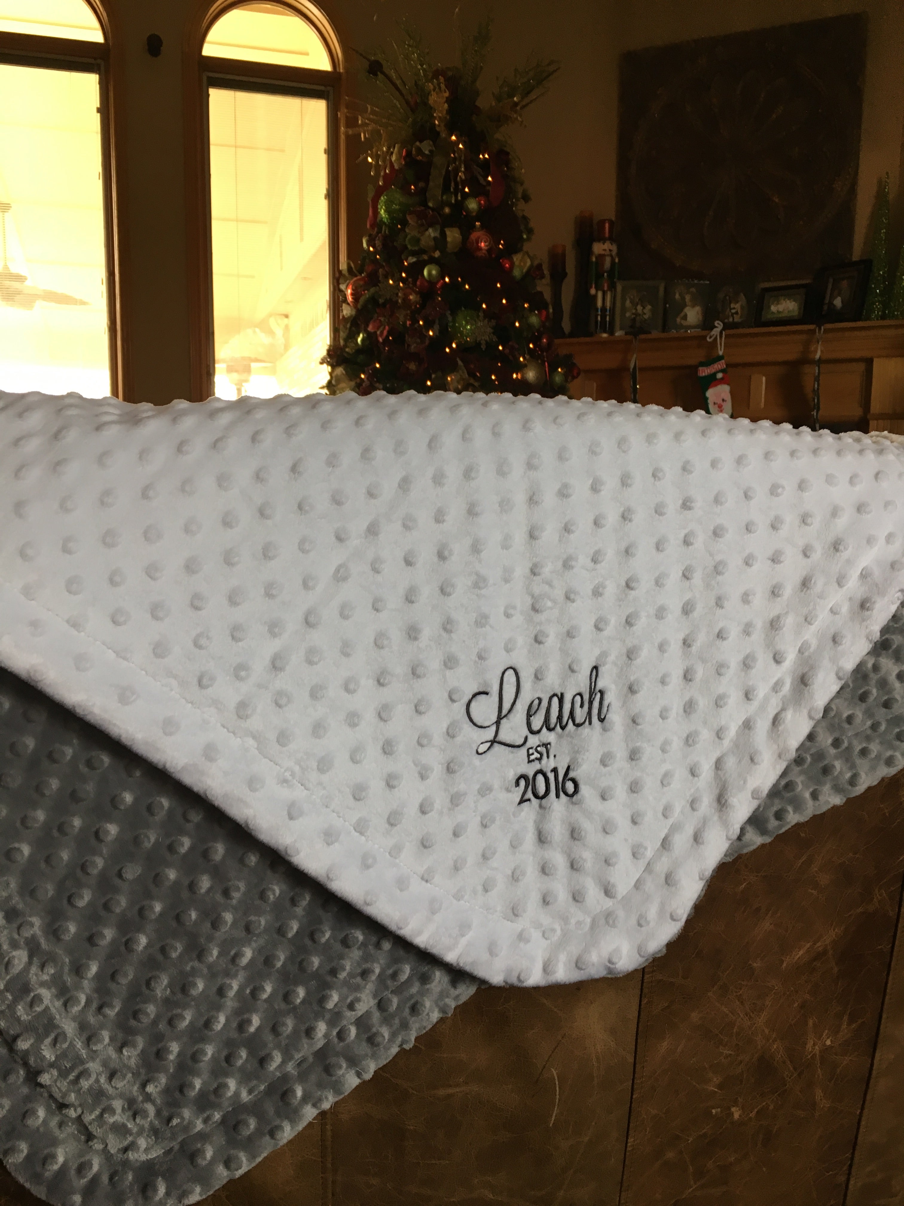 Gray Plush & White Dimple