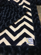 Load image into Gallery viewer, Mimi&#39;s Classic Blanket - Navy Chevron
