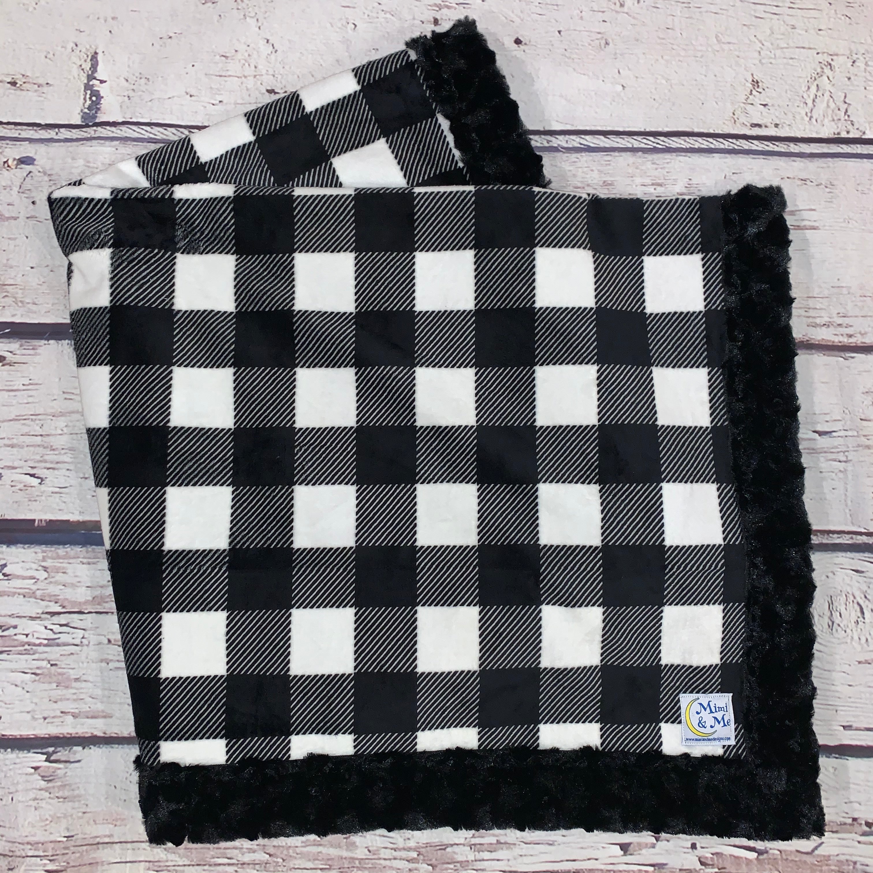 Mimi's Classic Blanket - Black/White Plaid