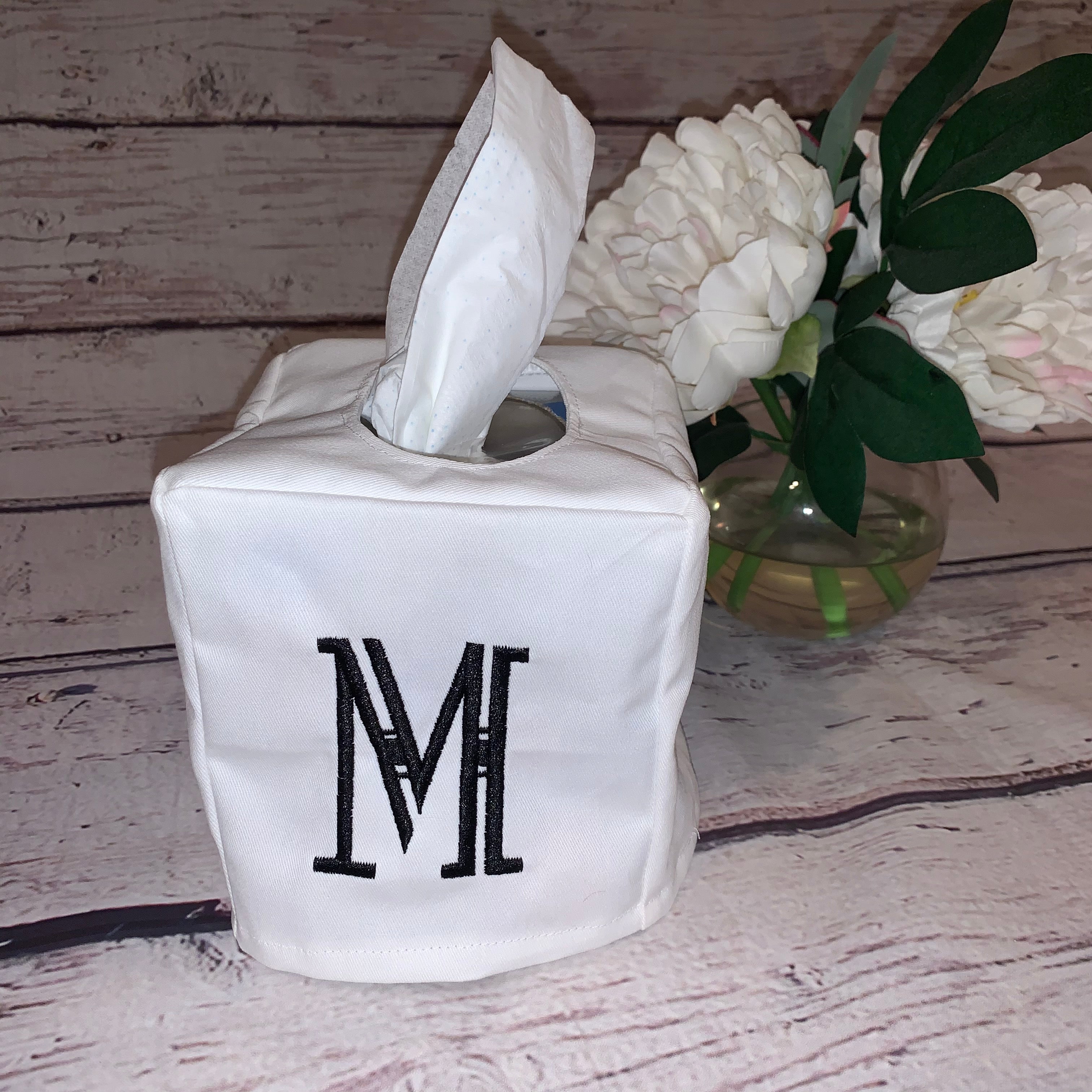Tissue Box Cover - Monogram Letter