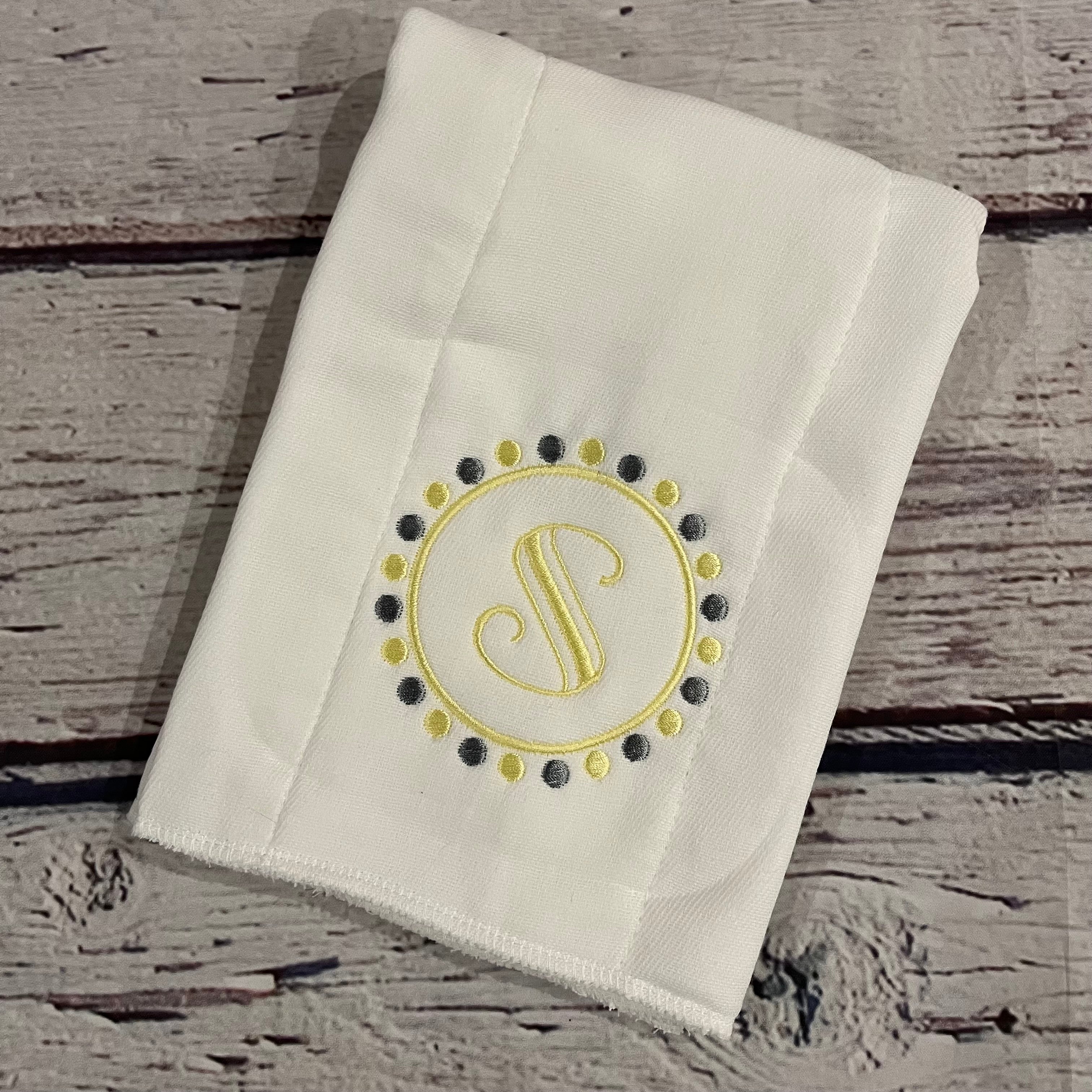 Dot Initial Burp Cloth