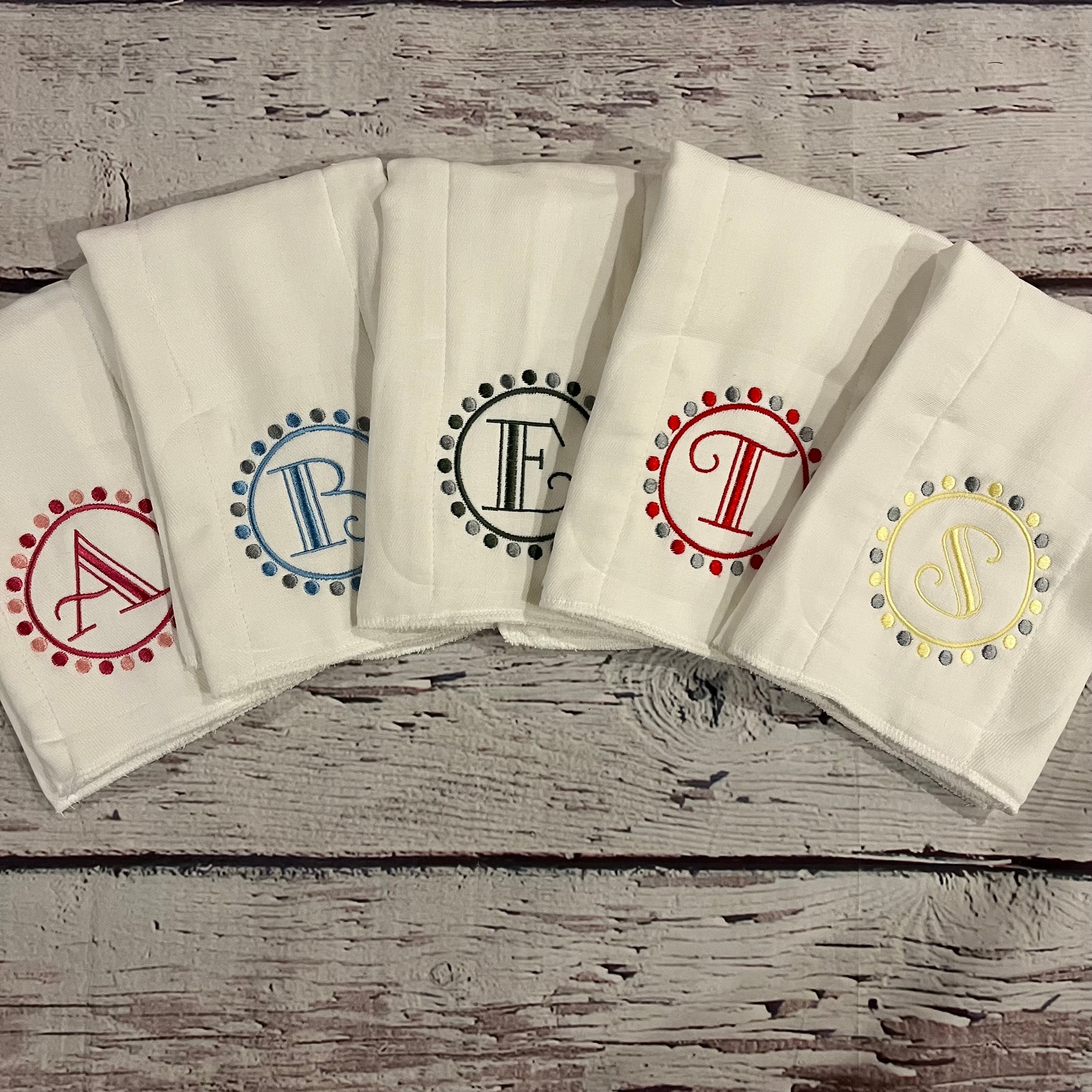 Dot Initial Burp Cloth