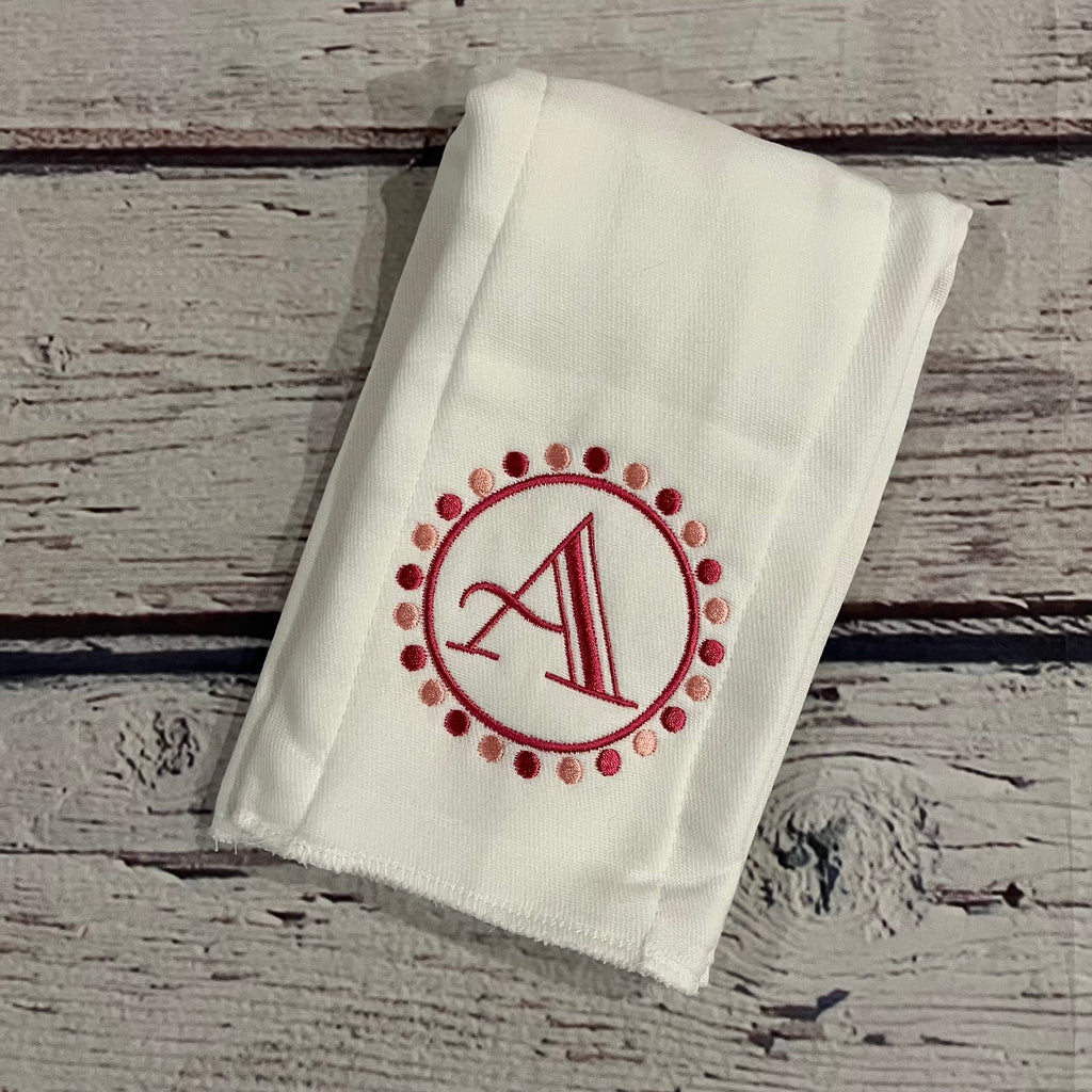 Dot Initial Burp Cloth